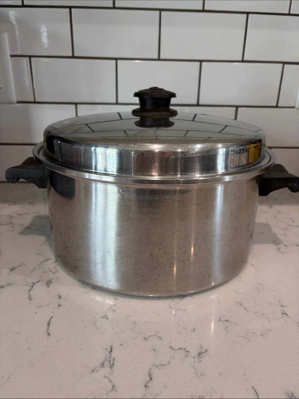 Saladmaster 18-8 Tri Clad Stainless Steel 6 Quart Stock Pot with Vapo Lid